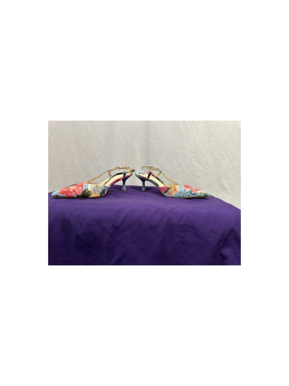 NWOT Nine West Floral Pointed Toe Slingback Kitten Heels - Picture 12 of 12